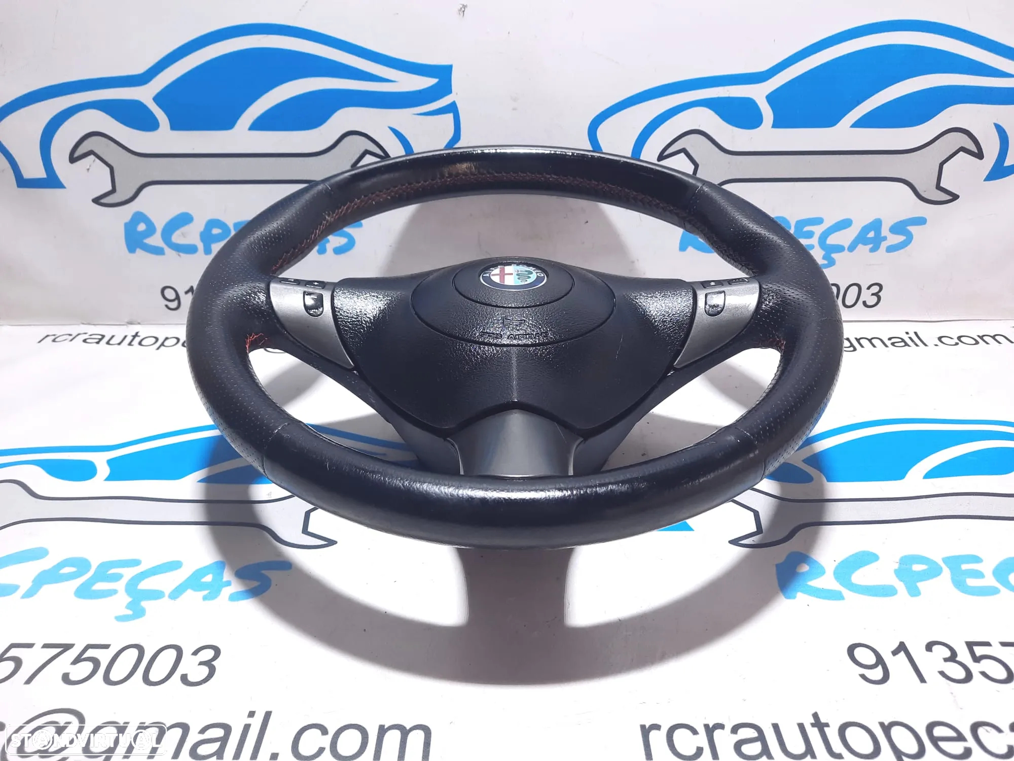 .VOLANTE GUIADOR COMPLETO ALFA ROMEO GT 937 T097A000623 ALFA 147 156 PELE PERFURADA AIRBAG COMANDOS MULTIFUNÇÕES CONTROLO - 4