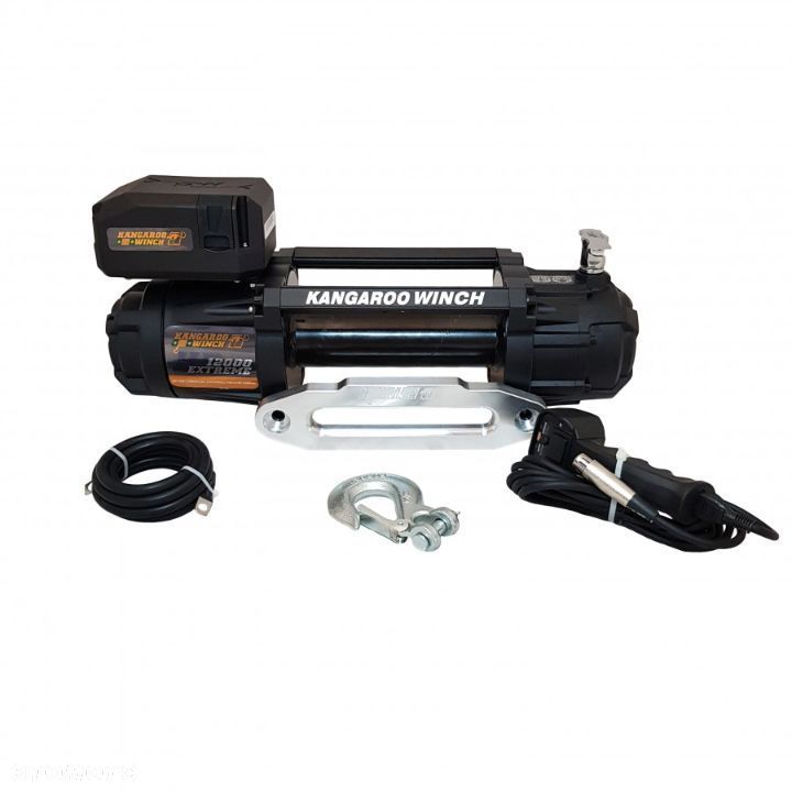 Wyciągarka elektryczna Kangaroowinch K12000 Extreme HD 12V Bez Liny, Z Prowadnicą Aluminiową - 1