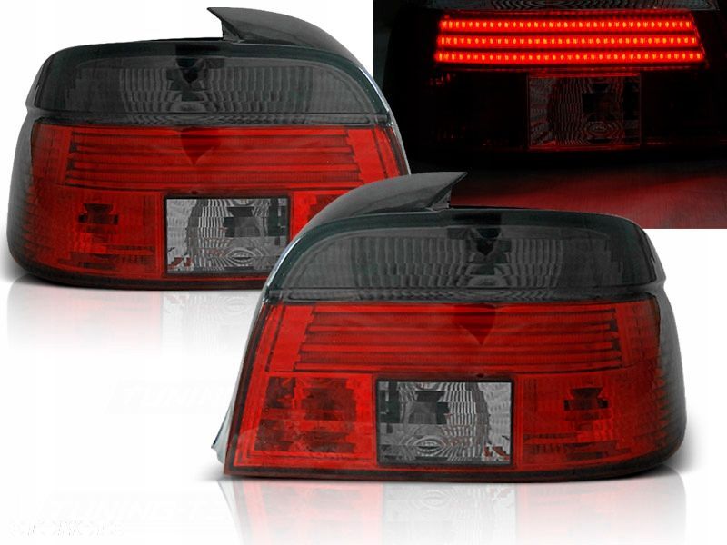 Lampy tyl ne kpl Led Neon Tuning CzerwonoDymione Bmw 5 e39 sedan 1996-2000 - 1