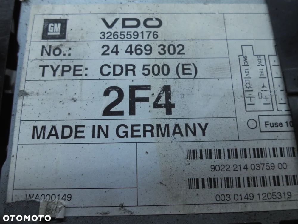 Radio CD CDR500 Opel Zafira A Astra II Omega - 6