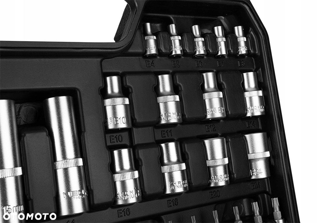 NEO ZESTAW KLUCZY NASADOWYCH 110 el 1/2" 1/4" TORX SATYNOWE WALIZKA 10-211 - 9