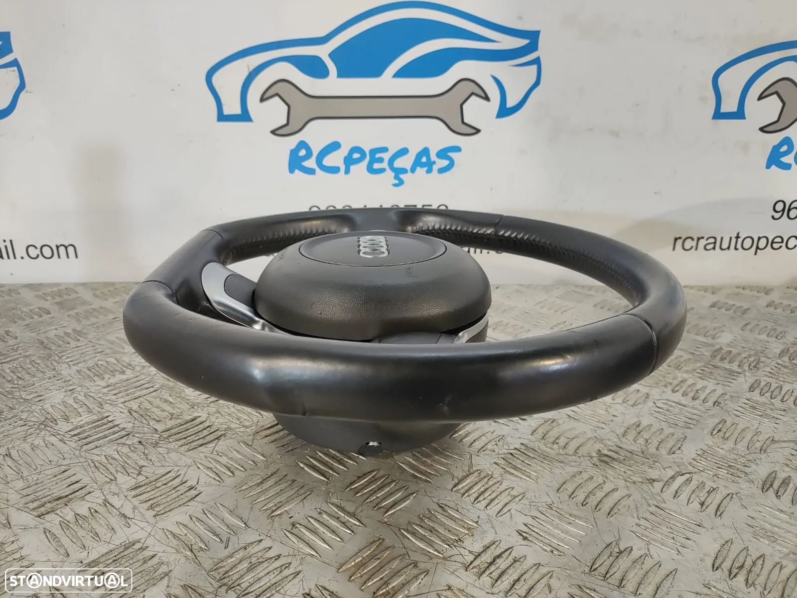 .VOLANTE GUIADOR PELE FLAT BOTTOM AUDI TT 8J 8J3 AUDI TT 8J9 CABRIO A3 8P R8 AIRBAG ORIGINAL - 5