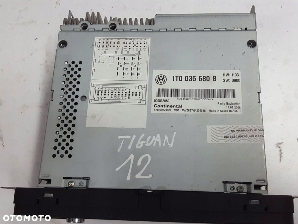 VW TIGUAN I 5N 06-15r GOLF VI PASSAT B7 NAWIGACJA GPS RADIO 1T0035680B - 5