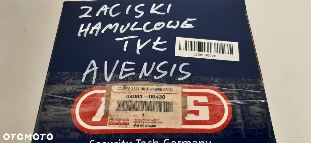 TOYOTA AVENSIS T22 ZACISKI HAMULCOWE TYŁ 04003-05430 - 9