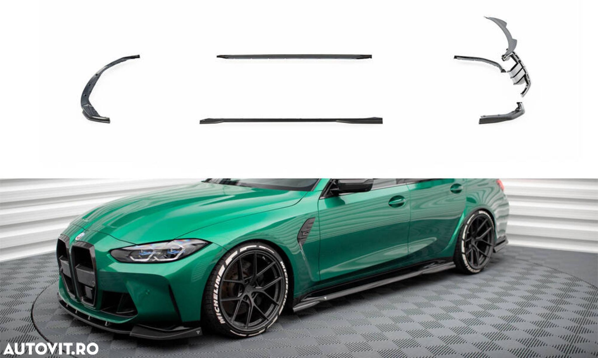 Pachet Exterior Prelungiri compatibil cu BMW M3 G80 Sedan Maxton Design Carbon - 1