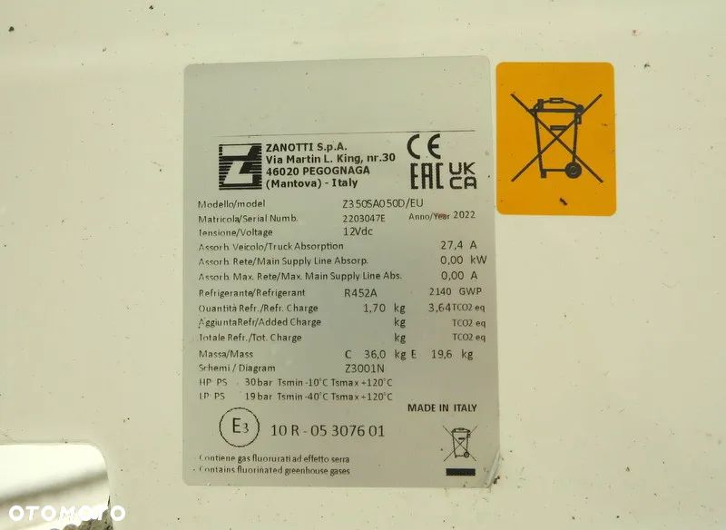 Fiat 2022 DUCATO L4, MAXI, chłodnia, mroźnia, ZANOTTI Z350 izoterma, kontener, rama SALON POLSKA, 1 właściciel. - 16