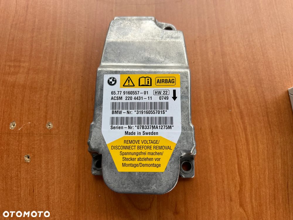 MODUŁ SENSOR PODUSZEK AIRBAG BMW E60 E61 65779160557 9160557 - 1