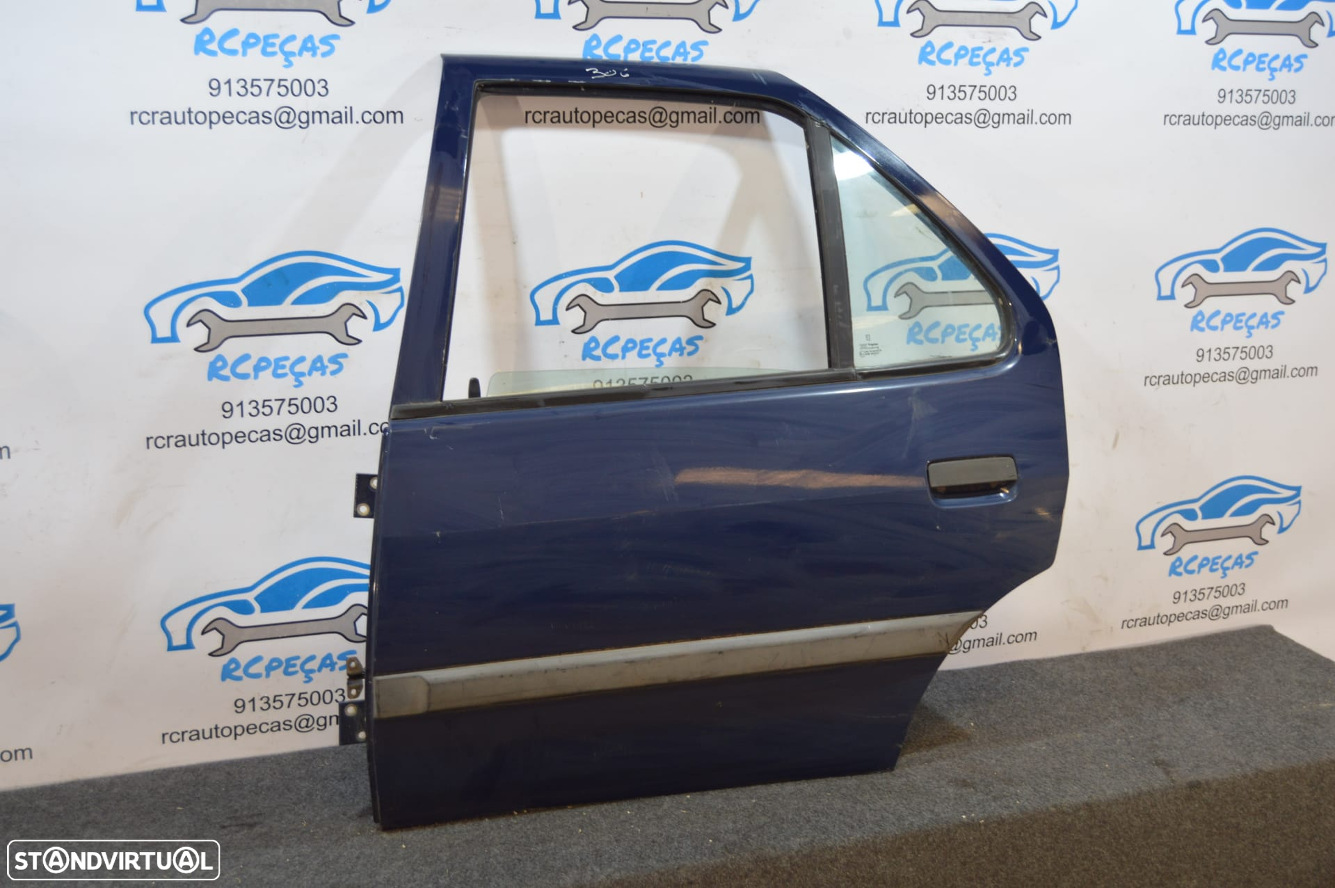PORTA TRASEIRA TRÁS ESQUERDA PEUGEOT 306 7B N3 N5 FECHO ELEVADOR MOTOR PUXADOR VIDRO - 4