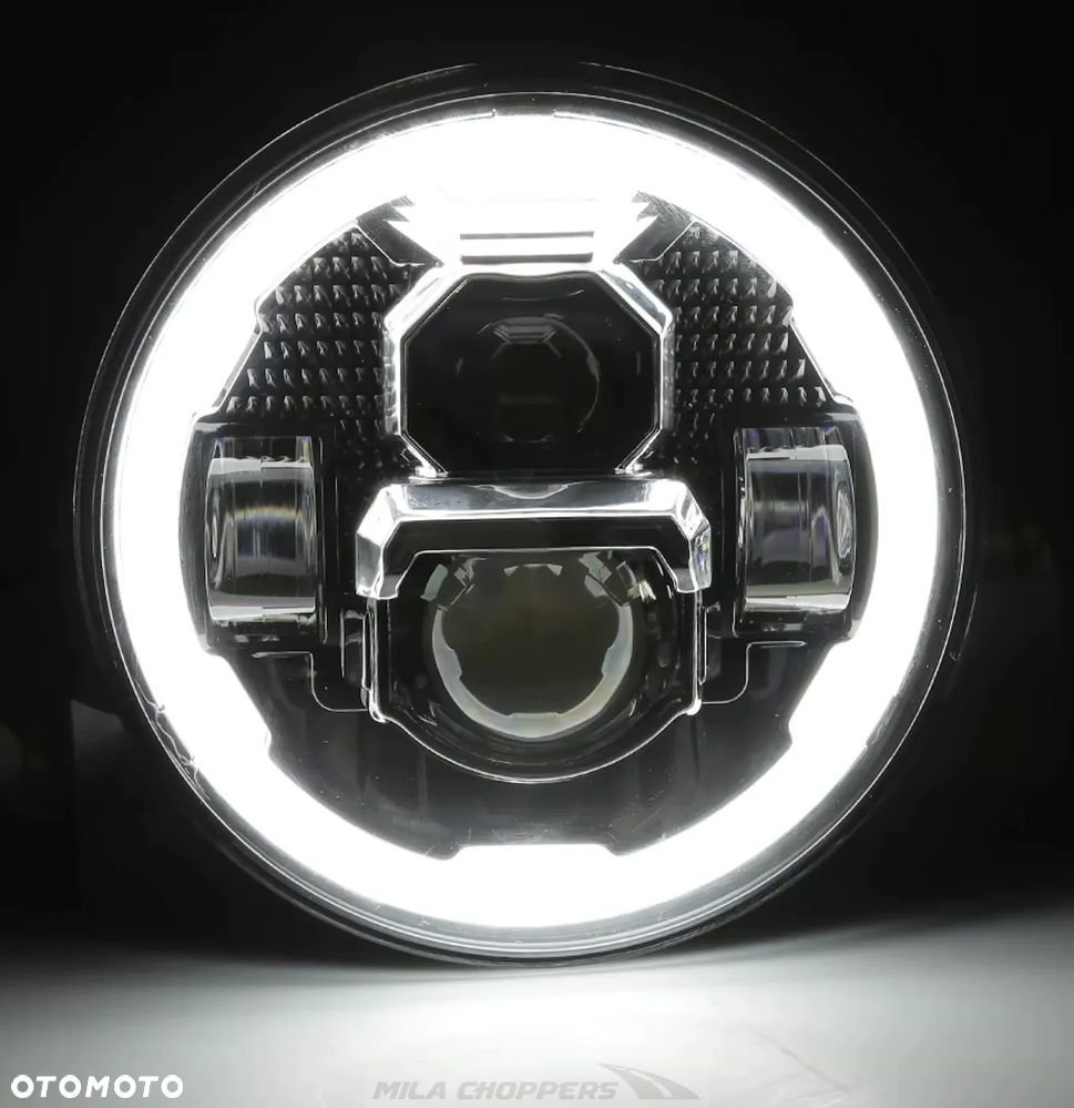 Lampa przednia LED 7" ECE DOT czarna - 6