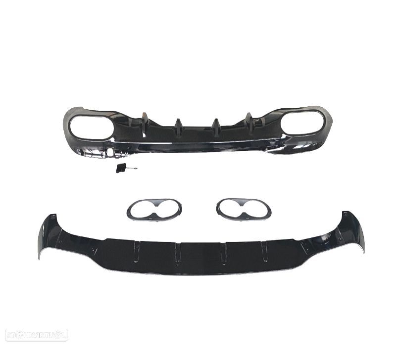 DIFUSOR MERCEDES CLASE CLA W118 AMG 19- LOOK AMG CLA45 PRETO BRILHANTE - 3