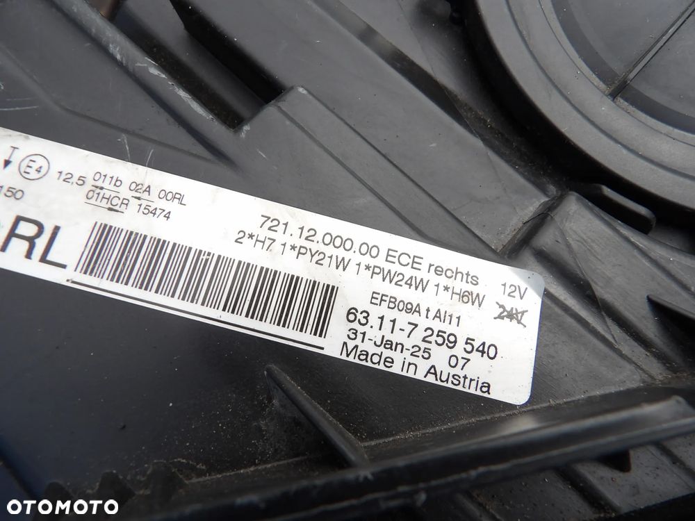 BMW - F30 - PRAWA LAMPA PRZEDNIA - UK - 7259540 - 10