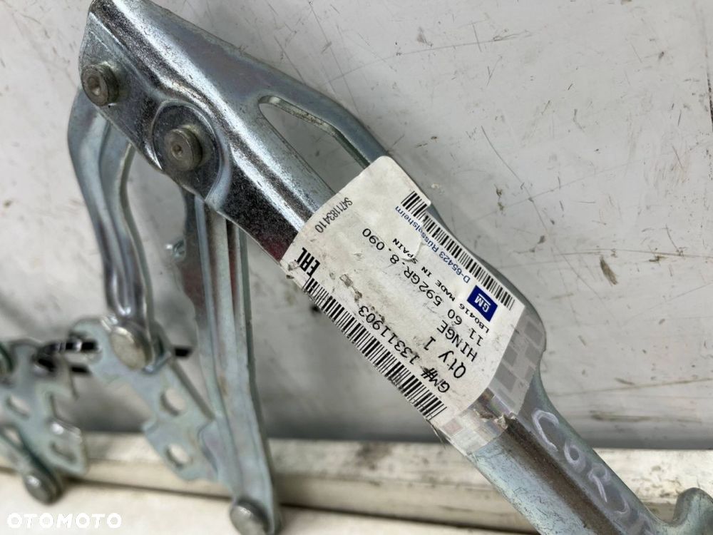 Zawias maski Opel Corsa D 06-14r. NOWE oryginalne zawiasy pokrywy silnika lewy prawy komplet - 3