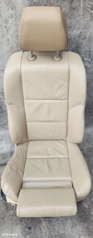 FOTEL PRAWY PRZÓD PRZEDNI SPORT KREMOWA/BEŻOWA SKÓRA BMW E60 E61 - 1