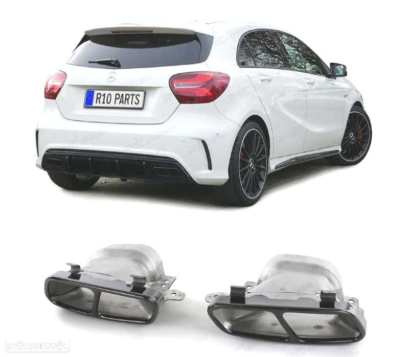 PONTEIRAS ESCAPE MERCEDES AMG W176 2013-2018 - CLA W117 2013-2018 - GLA X156 2014-2019 A45 AMG PRETA - 2