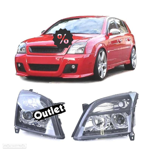 R145560C1 FARÓIS FRONTAIS ANGEL EYES PARA OPEL VECTRA C 02-05 E OPEL SIGNUM 03-0