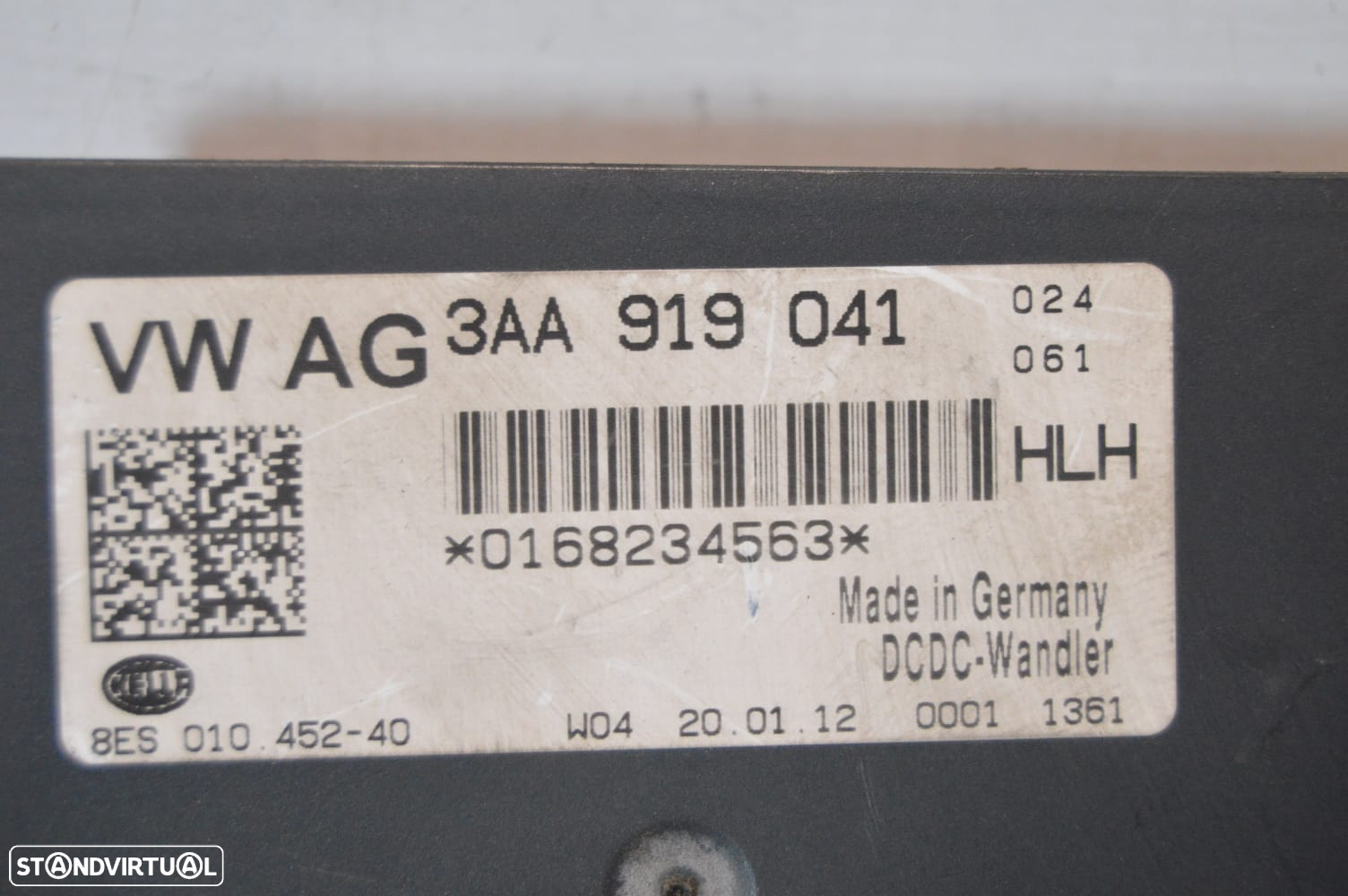 CENTRALINA ECU SENSOR ESTABILIZADOR TENSÃO VOLTAGEM ARRANQUE START STOP HELLA VW VOLKSWAGEN 3AA919041 0168234563 8ES01045240 8ES010452 VW VOLKSWAGEN SHARAN 7N 2.0 TDI 140CV CFF CFFB PASSAT B7 - 4