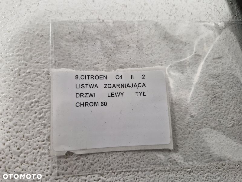 citroen c4 ii 2 listwa zgarniająca drzwi lewy tył chrom - 5