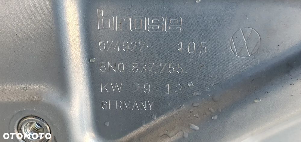 Mechanizm podnośnik szyby lewy przód przedni VW Tiguan I Lift 5N1837729G - 7