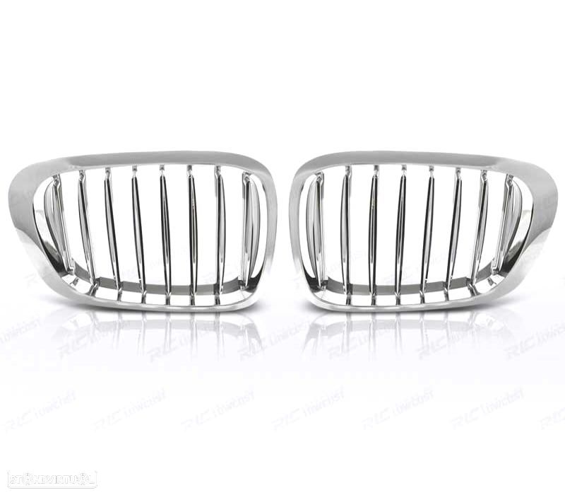 GRELHAS FRONTAIS BMW E46 COUPE + CABRIO 99-03 CROMADO - 1