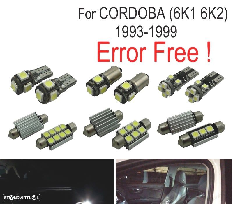 KIT COMPLETO 7 LAMPADAS LED INTERIOR SEAT CORDOBA 6K1 6K2 93-99 - 1