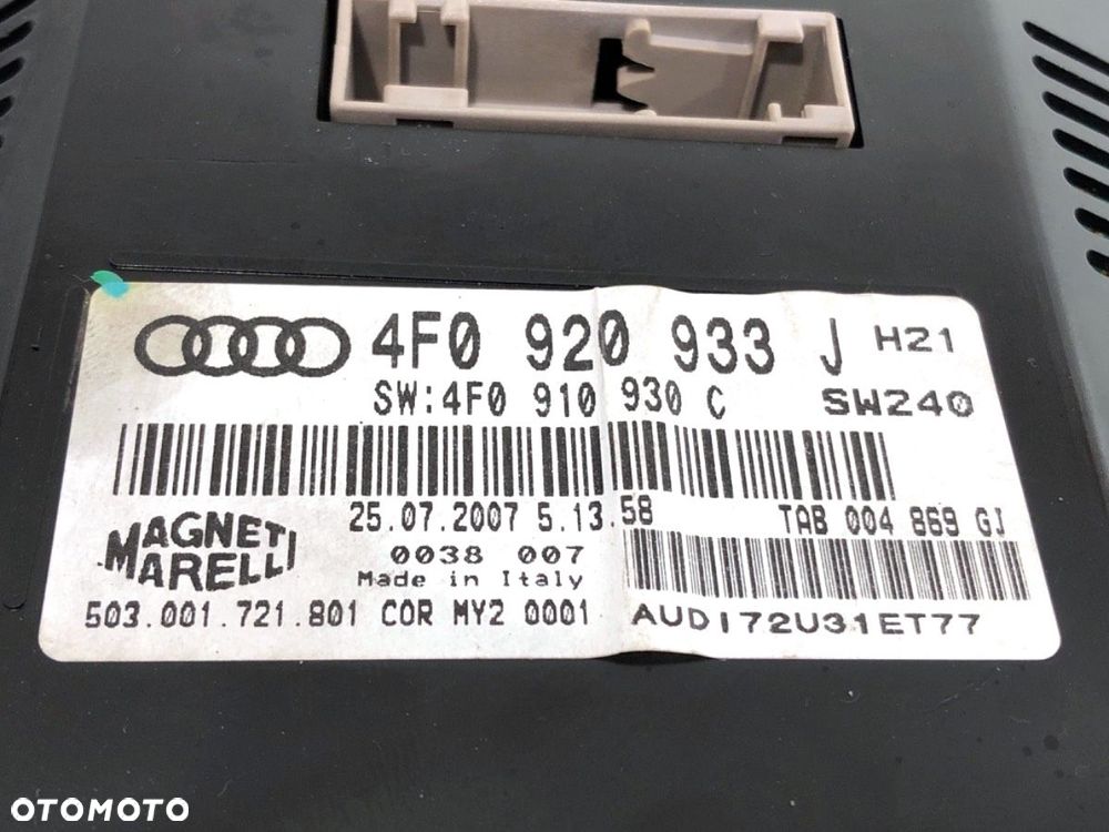 LICZNIK - 224.00 PLN - AUDI A6 C6 (4F2) 2004 - 2011 2.0 TDI 103 kW [140 KM] olej napędowy 2004 - - 4