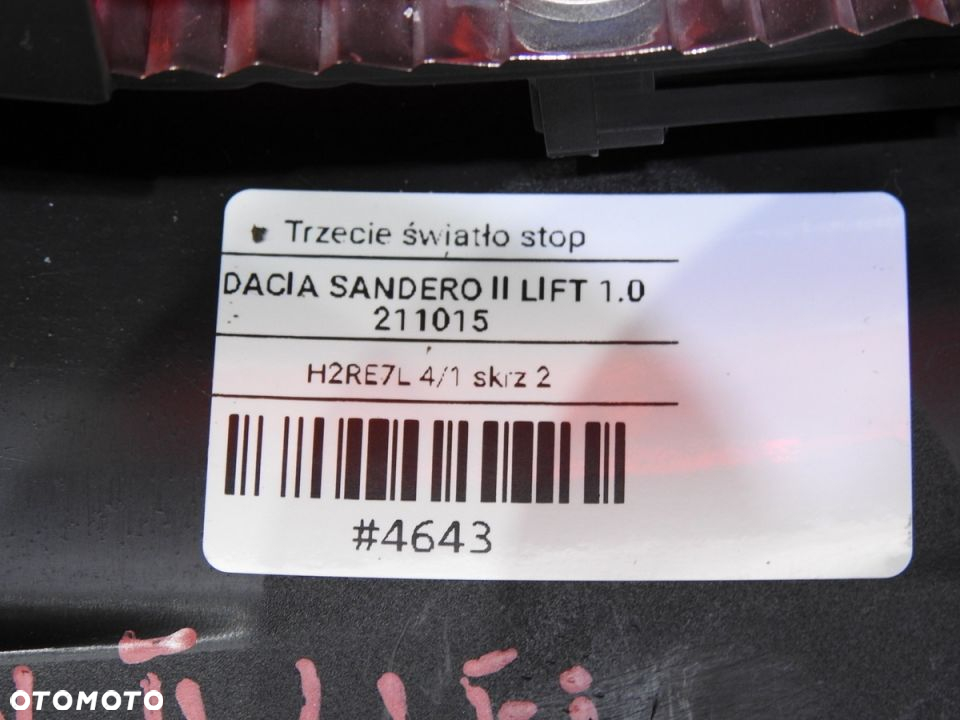 ŚWIATŁO STOP STOPU DACIA SANDERO II LIFT - 4