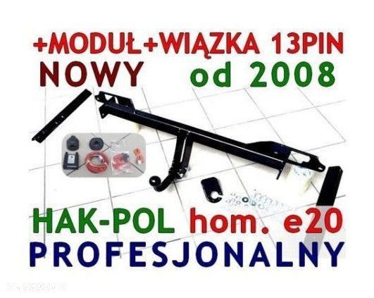 Polski Nowy Kompletny Hak Holowniczy + Kula + Moduł 13 pin Czujniki Parkowania + Wiązka do Opel Insignia  Sedan 4-Drzwi,Hatchback HTB 5-Drzwi Kombi od 2008 GWARANCJA + GRATIS - 1
