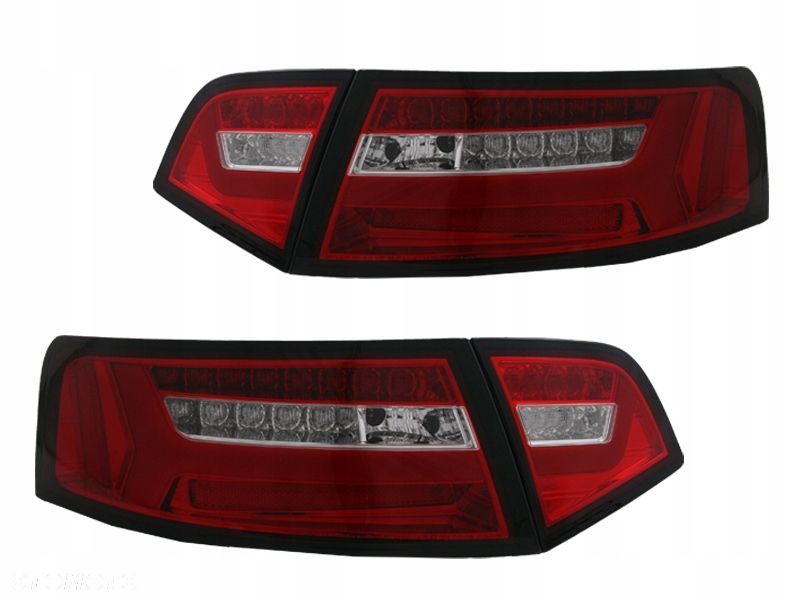 Lampy tylne Led Diody Tuning Red White Audi a6 C6 4f Lift FL 2008-11 sedan - 2