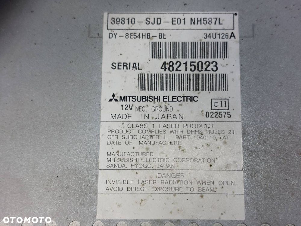 RADIO ODTWARZACZ + WYŚWIETLACZ HONDA FR-V I 39810-SJD-E01 - 7