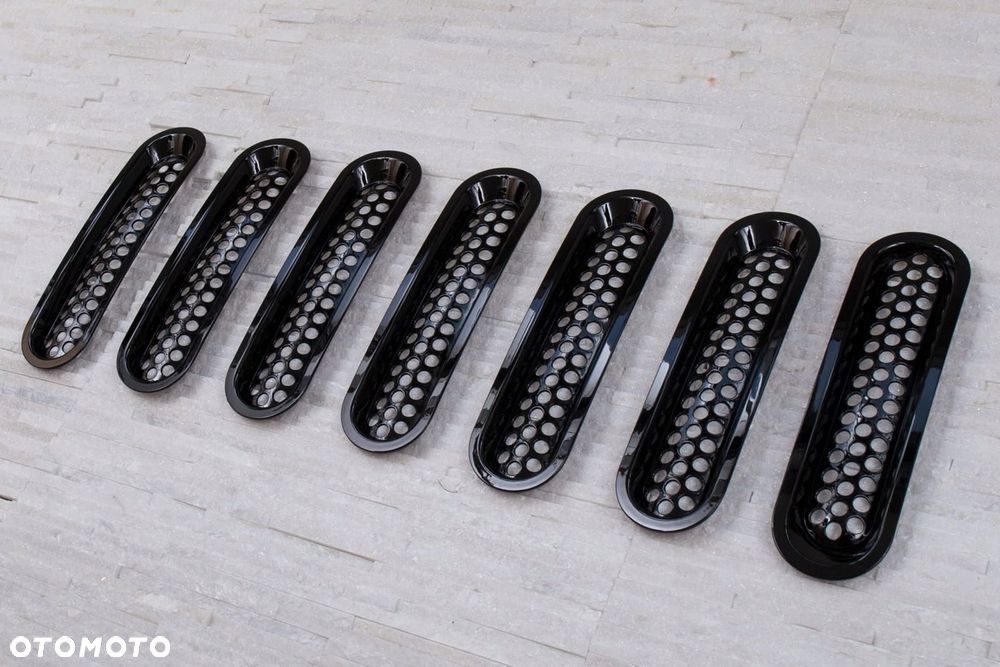 stylizacyjne wkładki grilla czarne abs jeep wrangler jk 2007-2018 - 7