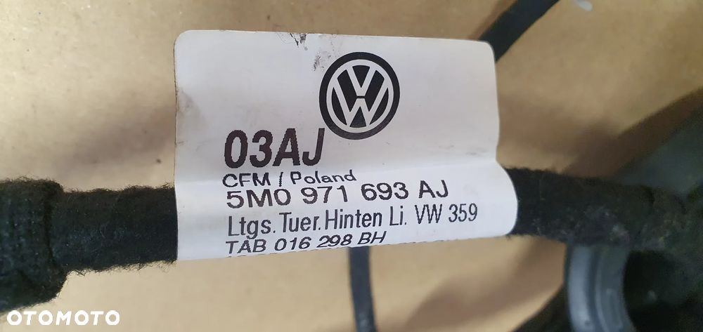Wiązka instalacja drzwi lewy tył VW Golf VI 6 Plus 5M0971693AJ - 5