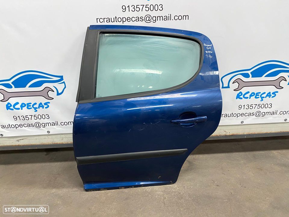 PORTA TRASEIRA TRÁS ESQUERDA PEUGEOT 207 SEDAN CARRO FECHO ELEVADOR MOTOR PUXADOR VIDRO - 4