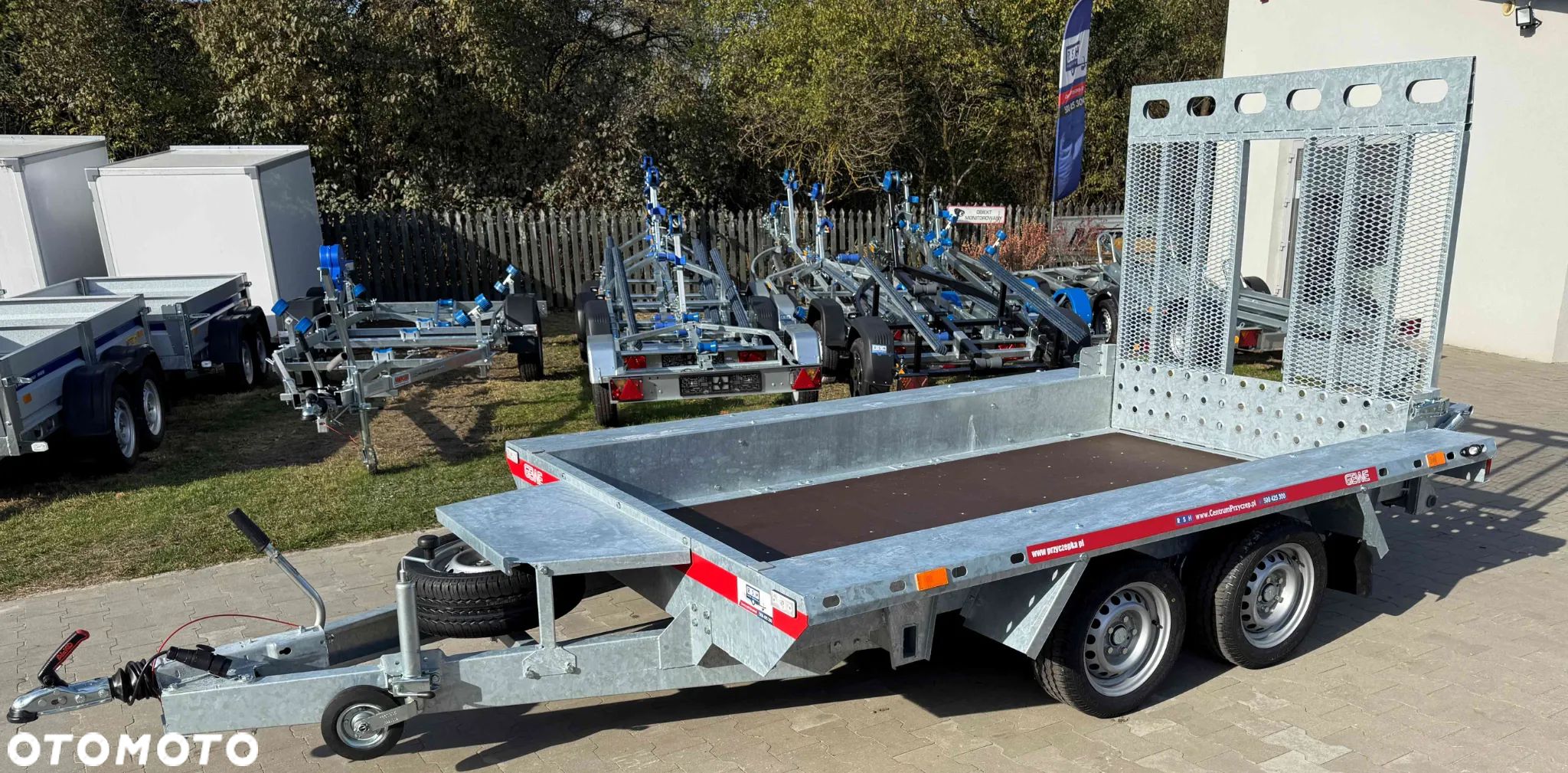 GEWE Przyczepa do przewozu minikoparki GEWE typ P3500E/3 dł. 299 x szer 160 cm DMC: 2700 kg - 1