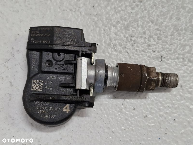 NISSAN QASHQAI II  2 J11 CZUJNIKI CIŚNIENIA TPMS KOMPLET 4 SZT 407003VU0A - 4