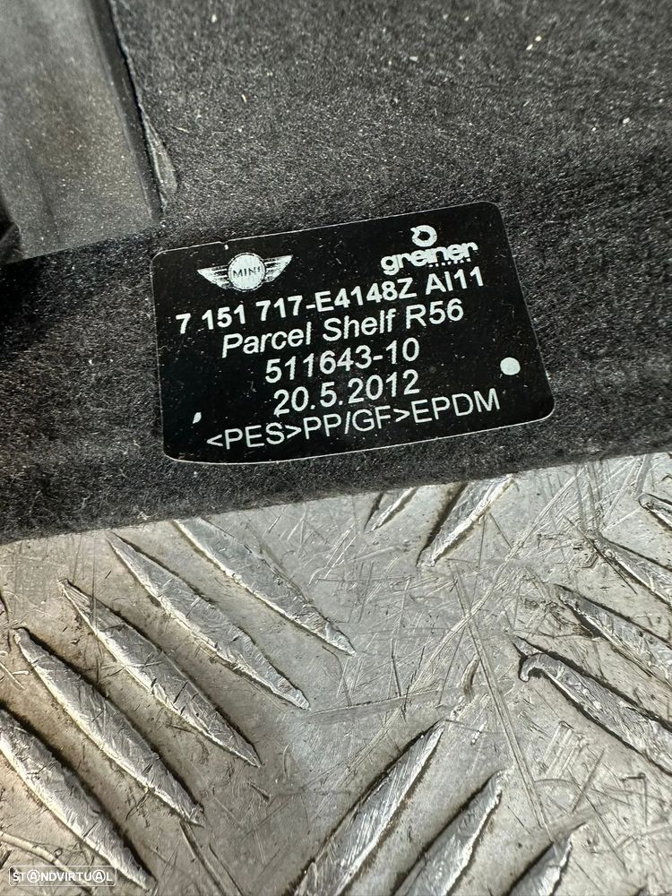 .Chapeleira Mala Mini Cooper S D One 7151717 2006 - 2013 - 8