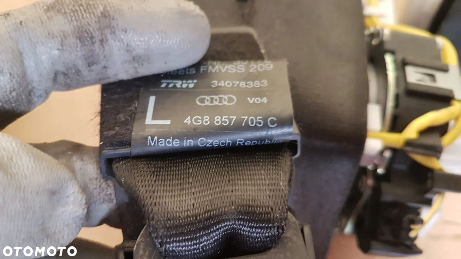 AUDI A6 4G9 PASY BEZPIECZEŃSTWA Z NAPINACZEM  PRZÓD TYŁ PRAWY LEWY 4G8857706E 4G8857705C SPRAWNE - 6