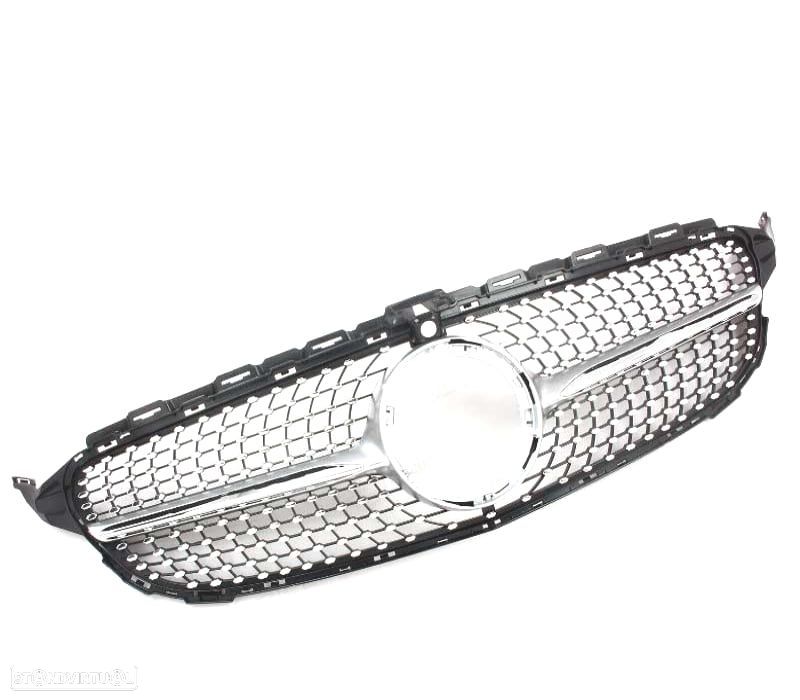 GRELHA DIANTEIRA MERCEDES W205 AMG 14-18 CAMERA LOOK DIAMOND SILVER - 2