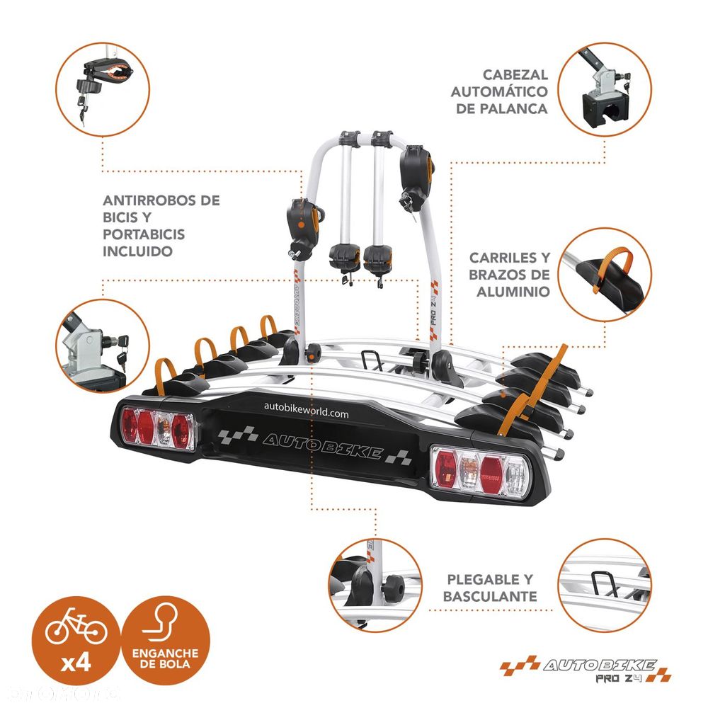 Uchwyt bagażnik rowerowy platforma na hak na 4 rowery Go Biker Pro Z4 - 3