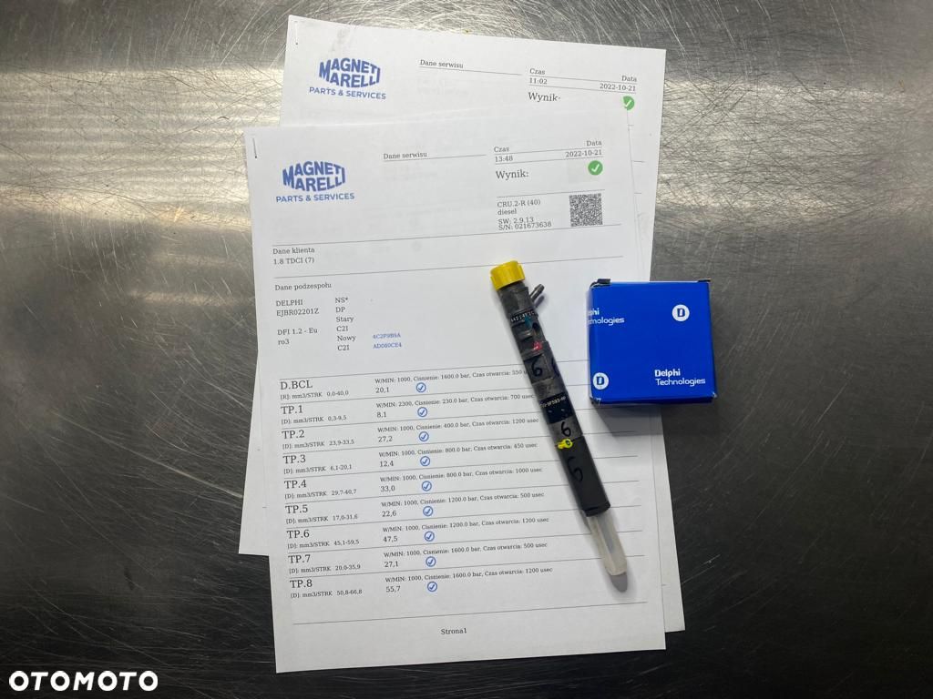 WTRYSKIWACZ TEST EJBR01601Z 1.8 TDCI WTRYSK WYDRUK IMA FORD FOCUS MK1 CONNECT RENAULT NOWY DELPHI - 1
