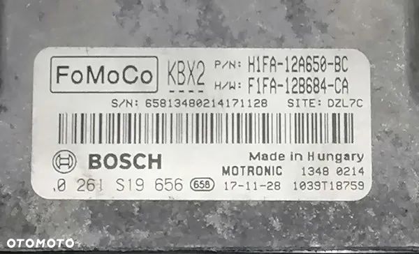 FORD FOCUS MK3 - STEROWNIK KOMPUTER SILNIKA H1FA-12A650-BC, 0261S19656 - 2