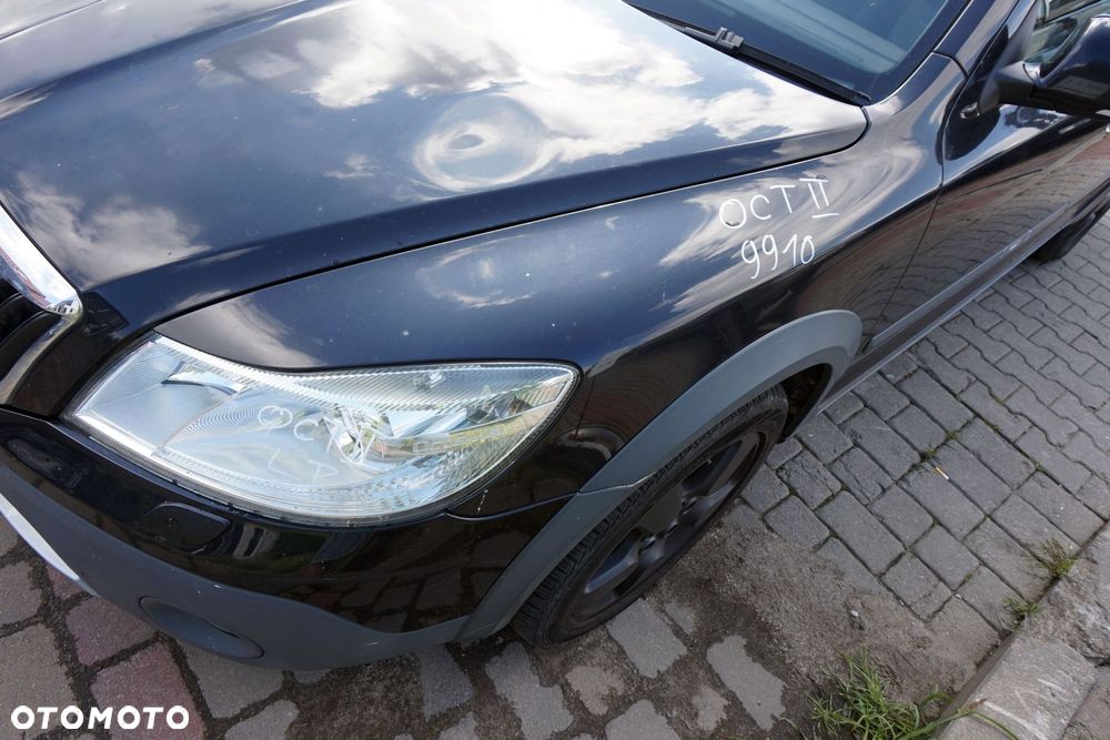 MASKA ZDERZAK BŁOTNIKI LAMPY OCTAVIA II 1Z5 LIFT 9910 SCOUT XENON UK SKODA 2008-2013 CZARNY PRZÓD KOMPLETNY - 8