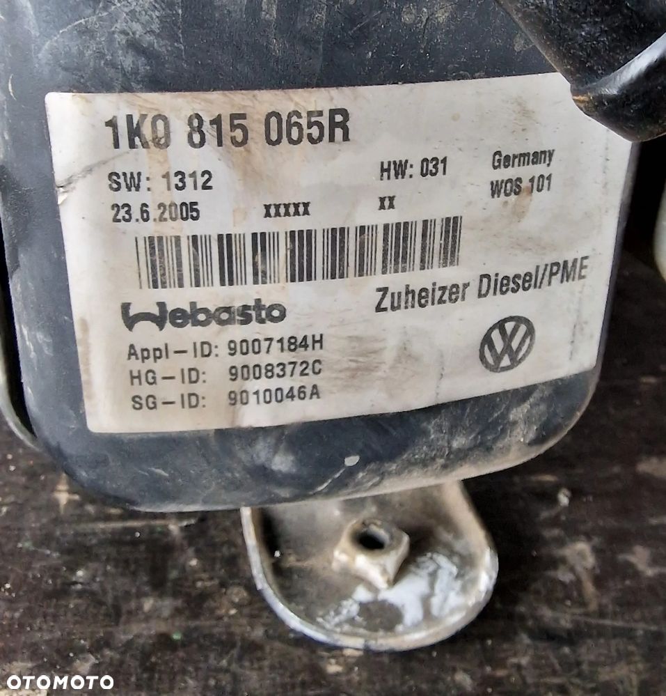 WEBASTO OGRZEWANIE POSTOJOWE 1K0815065R VW TOURAN I - 4