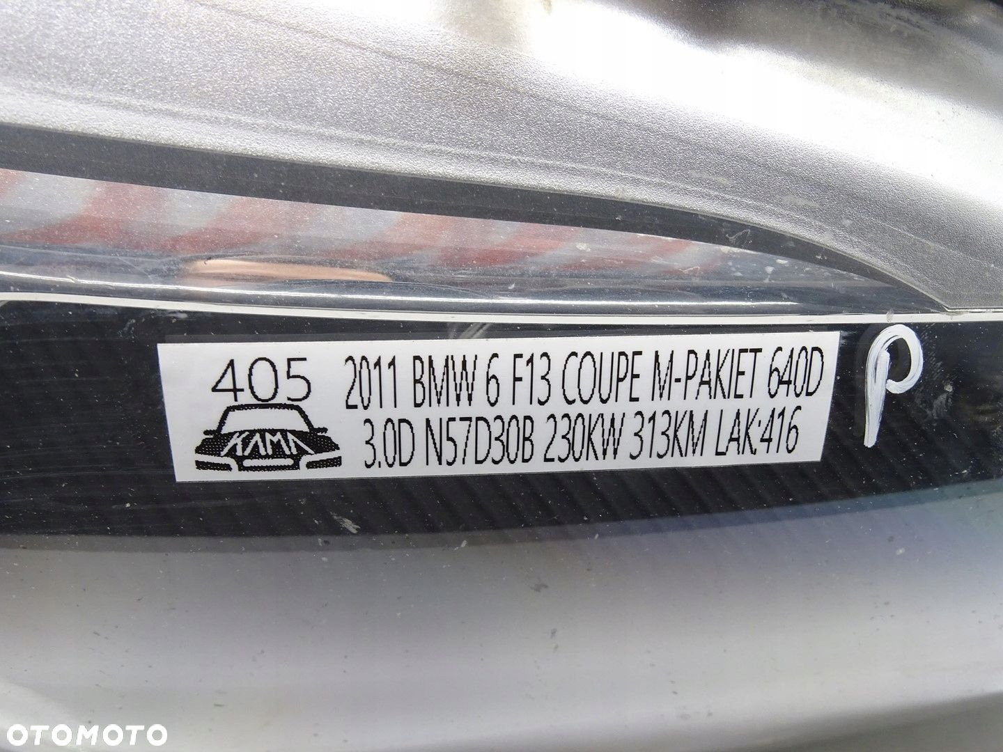LAMPA BI-XENON PRAWY PRZÓD PARAWA PRZEDNIA BMW 6 F13 7222086 - 10
