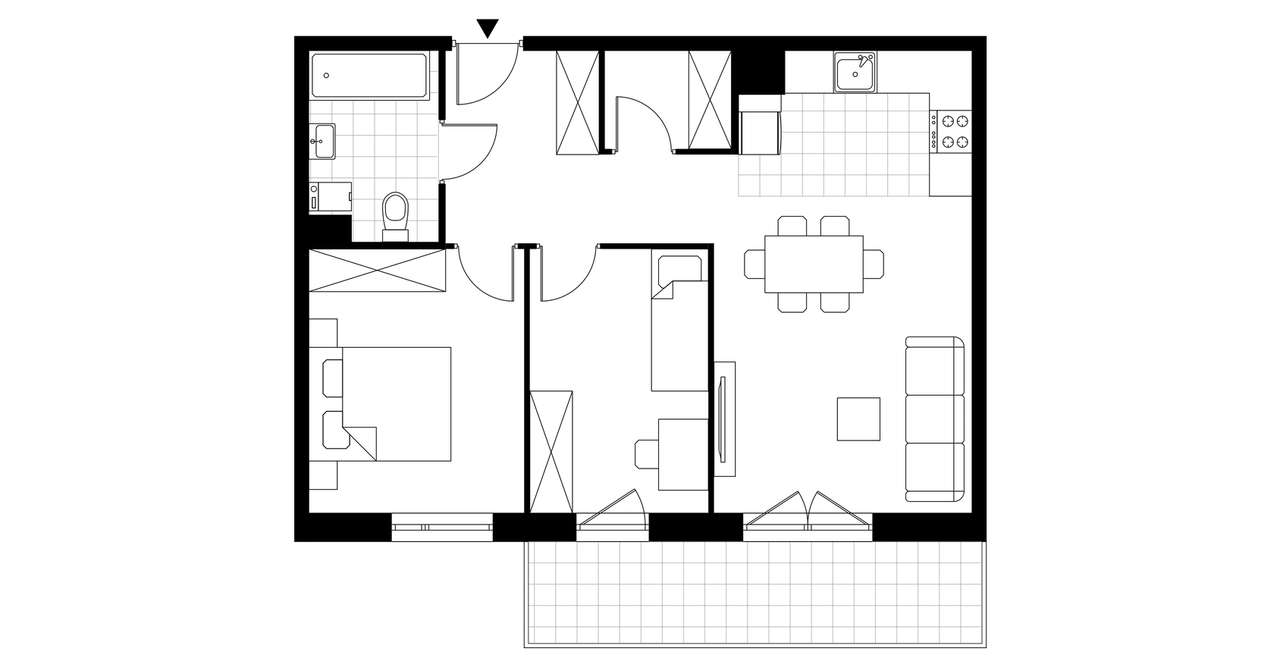 3-pokojowe mieszkanie 57m2 + balkon - Pełny obrazek: 3/23