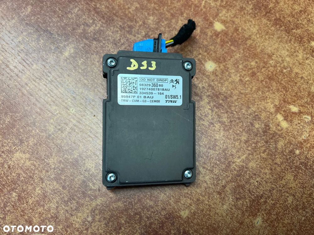 KAMERA MODUŁ STEROWNIK CITROEN DS3 CROSSBACK 2020 ROK PEUGEOT 9832936080 - 2