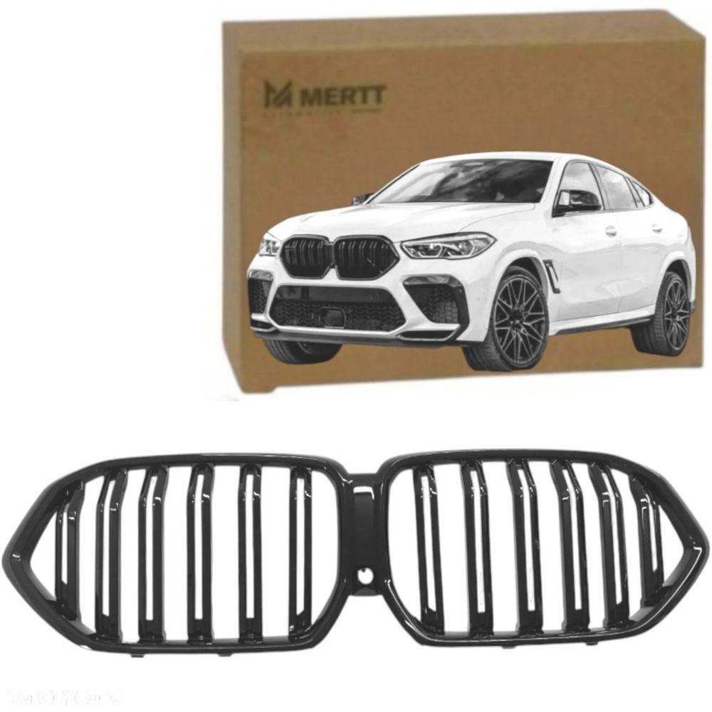 BMW X6 G06 2019-2022 atrapa chłodnicy zderzaka NERKI GRILL przód czarne - 1