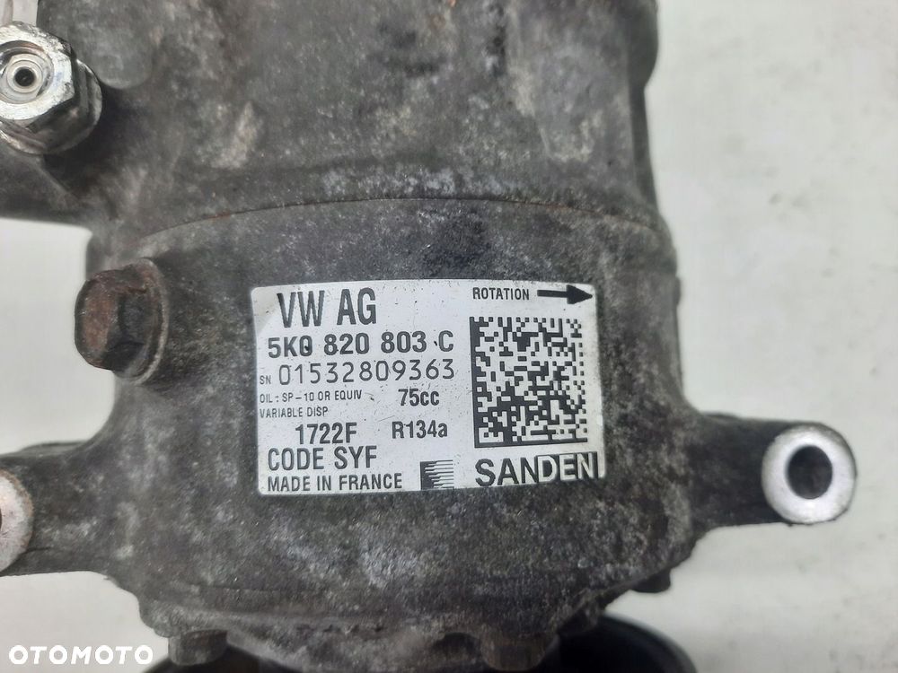 SPRĘŻARKA KLIMATYZACJI AUDI A3 VW POLO TIGUAN SHARAN 2.0 TDI 5K0820803C - 3