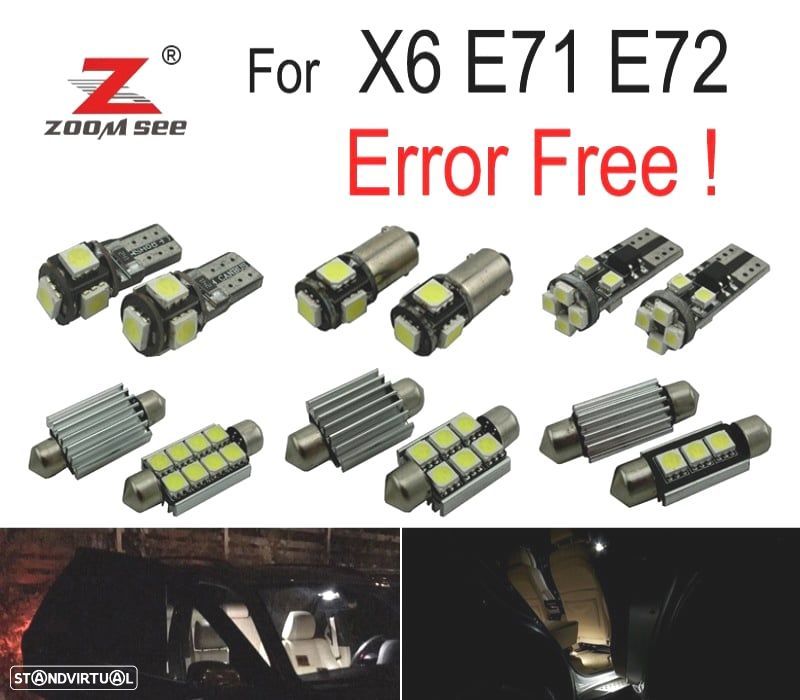 KIT 20 LÂMPADAS LED INTERIOR BMW X6 E71 E72 M 2008 - 2014 - 1