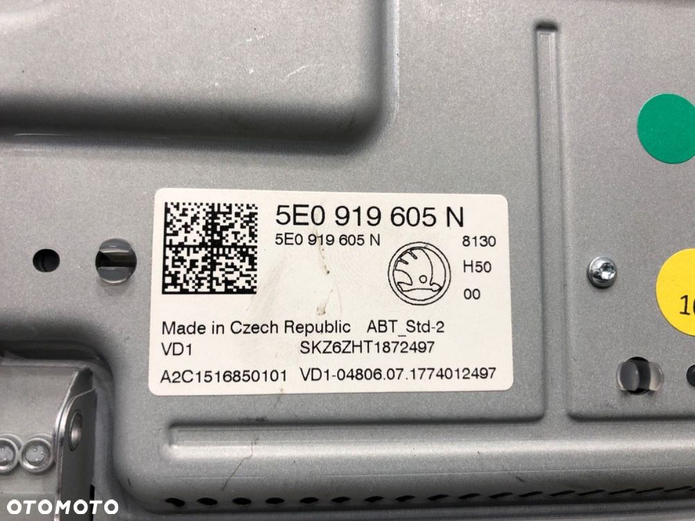 WYŚWIETLACZ  SKODA OCTAVIA III Combi (5E5, 5E6) 2012 - 2022 1.4 TSI 110 kW [150 KM] benzyna 2014 - - 6