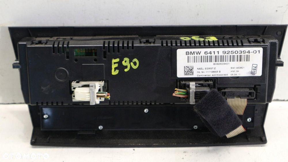 panel sterowania klimatyzacją bmw e90 lift 9250394 a2c53430695 - 2